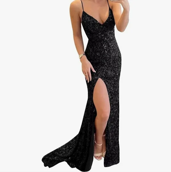 strapless open back dress Light Blue Satin Prom Dresses with Bow-Tie Spaghetti Strap Evening Gown 24018 Custom Colors / US16 main image 0